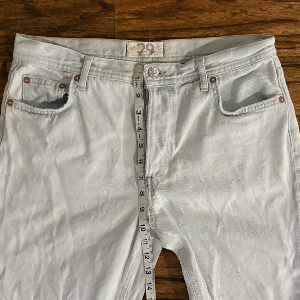 Free People We The Free Maggie Straight Cropped Jean Blue Light Wash Size 29 - Picture 5 of 8